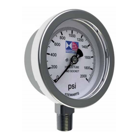 40SV10KFPSBGF - 4&quot; ALL 316 SS VIBRA DAMPENED GAUGE, 1/4&quot; NPT ;LOWER BACK CONN., FRONT SOLID CASE